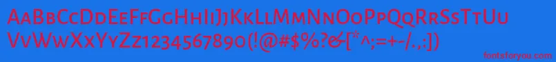 AlegreyasansscMedium Font – Red Fonts on Blue Background