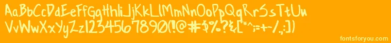 Confn-fontti – keltaiset fontit oranssilla taustalla