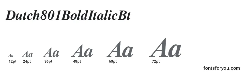 Dutch801BoldItalicBt Font Sizes