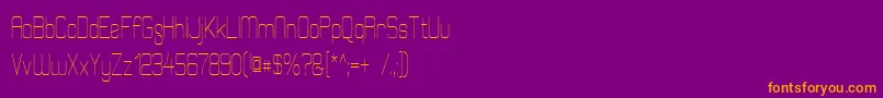 Fonte ElgethyEstCondensed – fontes laranjas em um fundo violeta