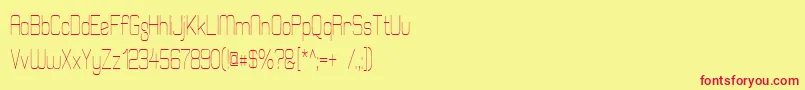 Fonte ElgethyEstCondensed – fontes vermelhas em um fundo amarelo