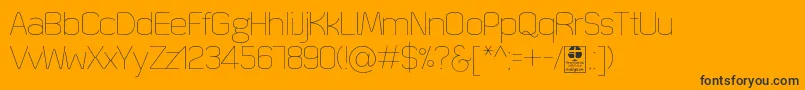 Шрифт QuizmaThinDemo – чёрные шрифты на оранжевом фоне