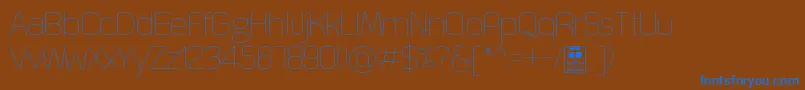 Шрифт QuizmaThinDemo – синие шрифты на коричневом фоне