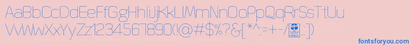 QuizmaThinDemo-fontti – siniset fontit vaaleanpunaisella taustalla
