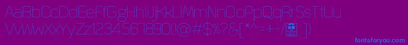 Шрифт QuizmaThinDemo – синие шрифты на фиолетовом фоне