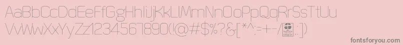 フォントQuizmaThinDemo – ピンクの背景に灰色の文字