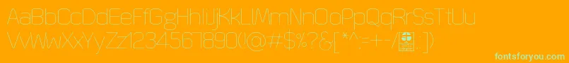 QuizmaThinDemo Font – Green Fonts on Orange Background