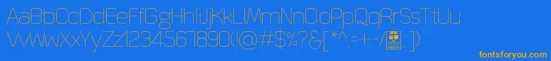 QuizmaThinDemo Font – Orange Fonts on Blue Background