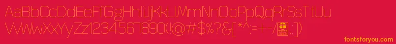 QuizmaThinDemo Font – Orange Fonts on Red Background