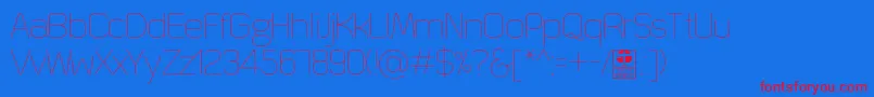QuizmaThinDemo Font – Red Fonts on Blue Background