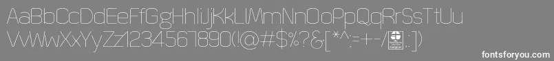 QuizmaThinDemo-fontti – valkoiset fontit harmaalla taustalla