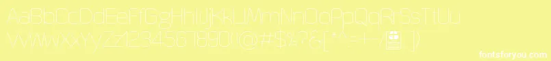Шрифт QuizmaThinDemo – белые шрифты на жёлтом фоне