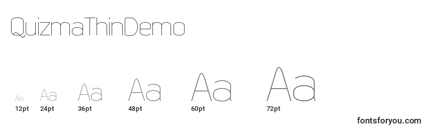 QuizmaThinDemo Font Sizes