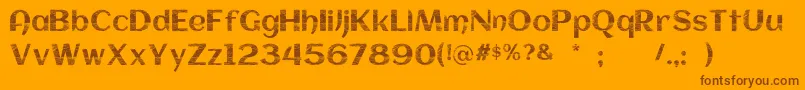 FollowPine-Schriftart – Braune Schriften auf orangefarbenem Hintergrund