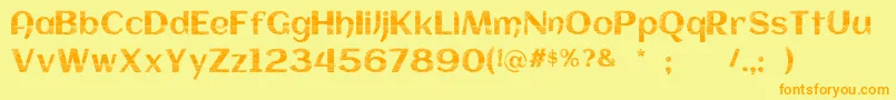 FollowPine Font – Orange Fonts on Yellow Background