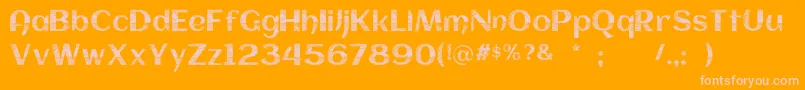 FollowPine Font – Pink Fonts on Orange Background