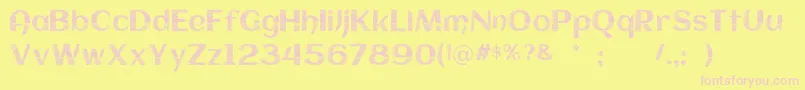 フォントFollowPine – ピンクのフォント、黄色の背景
