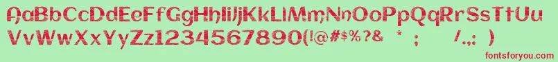 FollowPine Font – Red Fonts on Green Background