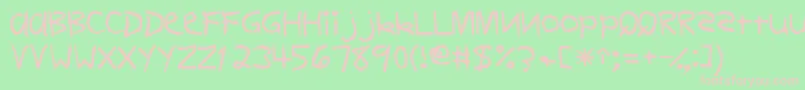 Firstgradedisplaycapsssk-fontti – vaaleanpunaiset fontit vihreällä taustalla