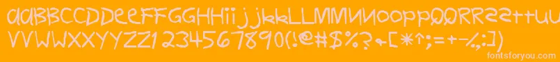 Firstgradedisplaycapsssk Font – Pink Fonts on Orange Background