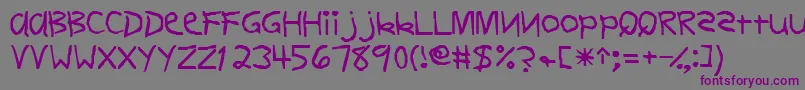 Шрифт Firstgradedisplaycapsssk – фиолетовые шрифты на сером фоне