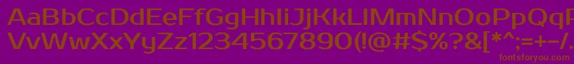 フォントProsto – 紫色の背景に茶色のフォント