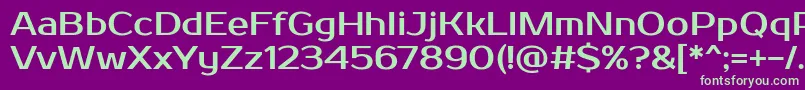 フォントProsto – 紫の背景に緑のフォント