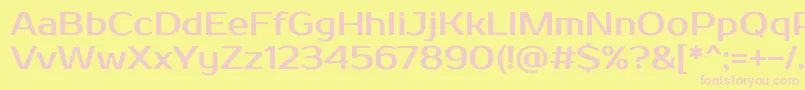 Prosto-fontti – vaaleanpunaiset fontit keltaisella taustalla