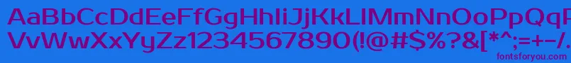 フォントProsto – 紫色のフォント、青い背景