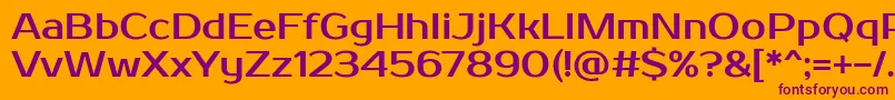 Prosto-Schriftart – Violette Schriften auf orangefarbenem Hintergrund