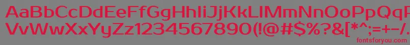 Prosto-Schriftart – Rote Schriften auf grauem Hintergrund