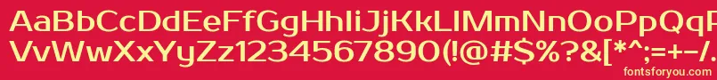 フォントProsto – 黄色の文字、赤い背景