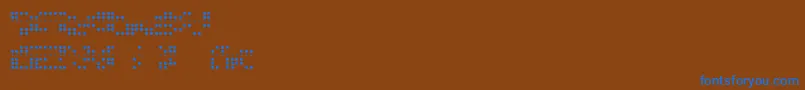 Baudot5-Schriftart – Blaue Schriften auf braunem Hintergrund