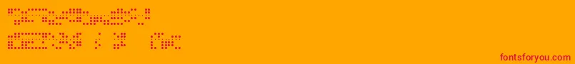 フォントBaudot5 – オレンジの背景に赤い文字