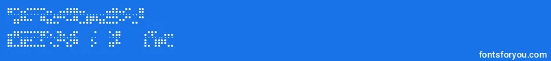 Baudot5-Schriftart – Weiße Schriften auf blauem Hintergrund