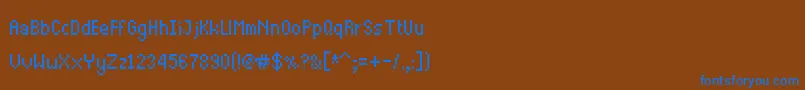 フォントThintel – 茶色の背景に青い文字