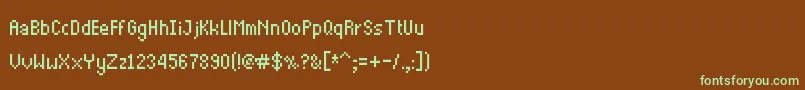 Thintel-Schriftart – Grüne Schriften auf braunem Hintergrund