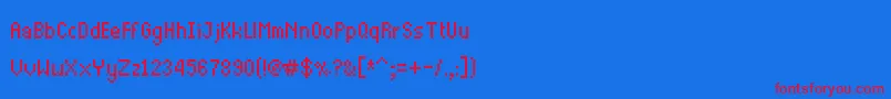 Thintel-fontti – punaiset fontit sinisellä taustalla
