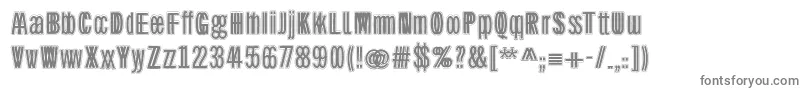 Twinsetsanstwo-fontti – harmaat kirjasimet valkoisella taustalla