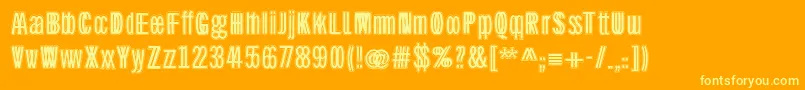 Twinsetsanstwo Font – Yellow Fonts on Orange Background
