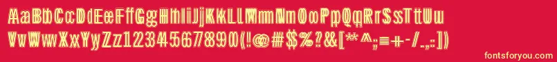 Twinsetsanstwo Font – Yellow Fonts on Red Background