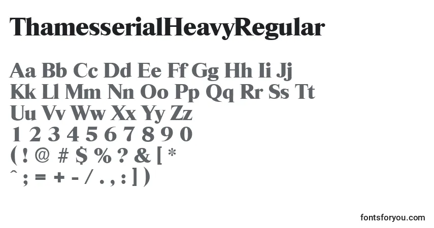 Czcionka ThamesserialHeavyRegular – alfabet, cyfry, specjalne znaki