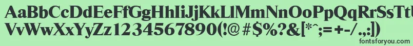 フォントThamesserialHeavyRegular – 緑の背景に黒い文字