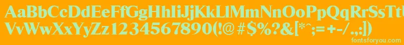 ThamesserialHeavyRegular Font – Green Fonts on Orange Background