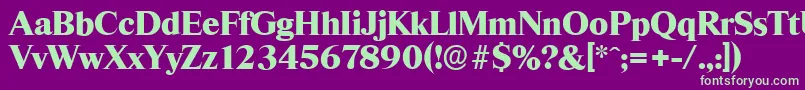 ThamesserialHeavyRegular Font – Green Fonts on Purple Background