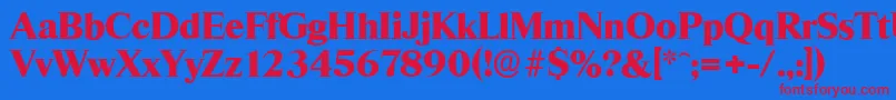 Police ThamesserialHeavyRegular – polices rouges sur fond bleu