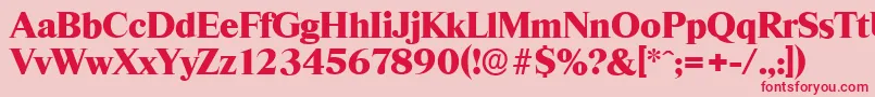 ThamesserialHeavyRegular Font – Red Fonts on Pink Background