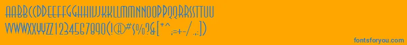 Fonte AnnalightcttRegular – fontes azuis em um fundo laranja