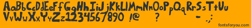 Bumpyroad-Schriftart – Schwarze Schriften auf orangefarbenem Hintergrund