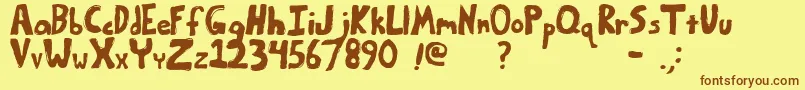 fuente Bumpyroad – Fuentes Marrones Sobre Fondo Amarillo